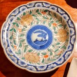 手打ち蕎麦 天ぷら 梅三 - 取皿は古伊万里のアンティーク