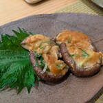 お酒とおうちごはん。ちなな - シイタケのネギ味噌焼き