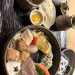 九つ井 - 彩りも綺麗な、野菜、お刺身、天ぷら等等