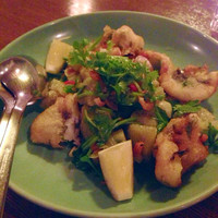 coci - 茄子と揚げたお魚のサラダ