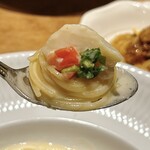 いたりあ亭 - 帆立貝柱のクリームソーススパゲッティー、スプーンリフト！