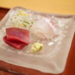 一止廬川口 - 真鯛とマグロのお造り
