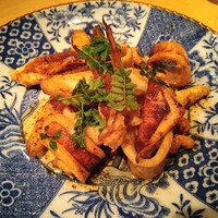 並木橋なかむら - ヤリイカとホワイトアスパラ木の芽炒め