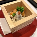 馬車道 大かわ - サーモン　菜花　ふきのとう　大豆♪