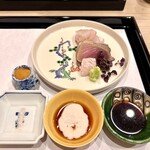 馬車道 大かわ - 平目　鮪の藁焼き