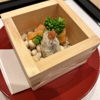 馬車道 大かわ - サーモン　菜花　ふきのとう　大豆♪