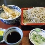 蕎麦処 巴屋 - もりそばとミニ天丼（950円）