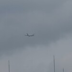 水たき 長野 - すぐ上を飛行機