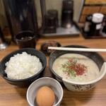 老虎苑 - かす汁定食@550円に生卵@50円／／／3.41／67