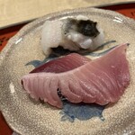 道後 海舟 - 御造：炭火炙り穴子、ヨコワ（どちらも伊予灘沖）