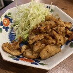 金町製麺 - 鶏皮の生姜焼き　470円