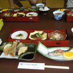 Ikeda Yougyojou Keiryuukan - キャニオニングのアフターの食事渓流懐石