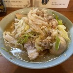 ラーメン BooBoo太郎。 - 上から。煮卵もトッピングした。