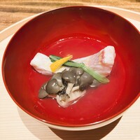 温石 - （お椀）甘鯛、天然しめじ、結び三つ葉