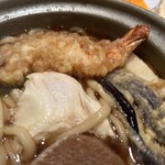 満留賀 - エビ天と玉子、ナス天