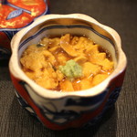 旬席 鈴江 - 蓴菜　赤雲丹のせ