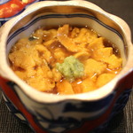 旬席 鈴江 - 蓴菜　赤雲丹のせ