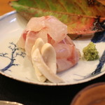 旬席 鈴江 - お造り　（ぐじ と その白子）