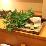 旬席 鈴江 - 焼物　（トリ貝 と 鱧）