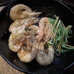 海月 - 海老のガリバタ鉄板焼き