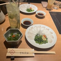 玄品 大阪 梅田東通 ふぐ・うなぎ・かに料理 - てっさが1人でこんなに食べれるのは、なんとも贅沢(๑˃̵ᴗ˂̵)