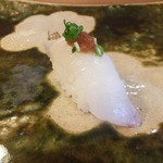 鮨おおね田 - 2014/06　ひらめ