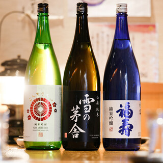 おでんにあうこだわりの純米酒。秋田の銘酒を中心に仕入れ○