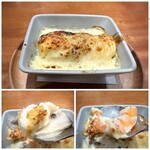 Refugeforestiere 五島 - ＊天使の海老やきのこ、里芋もたっぷり。 クレープの食感やベシャメルソースの味わいもよく、とても美味しいですね。^^