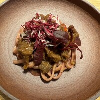 マンサルヴァ - 【パスタ】バベッテ 赤ワイン・アマレーナ・ラグー