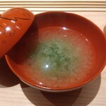 寿司 喜よ志 - 味噌汁（あおさ）