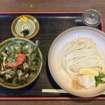讃岐うどん 伴 - 生醤油うどん(600円)とミニめんたい丼(450円)
