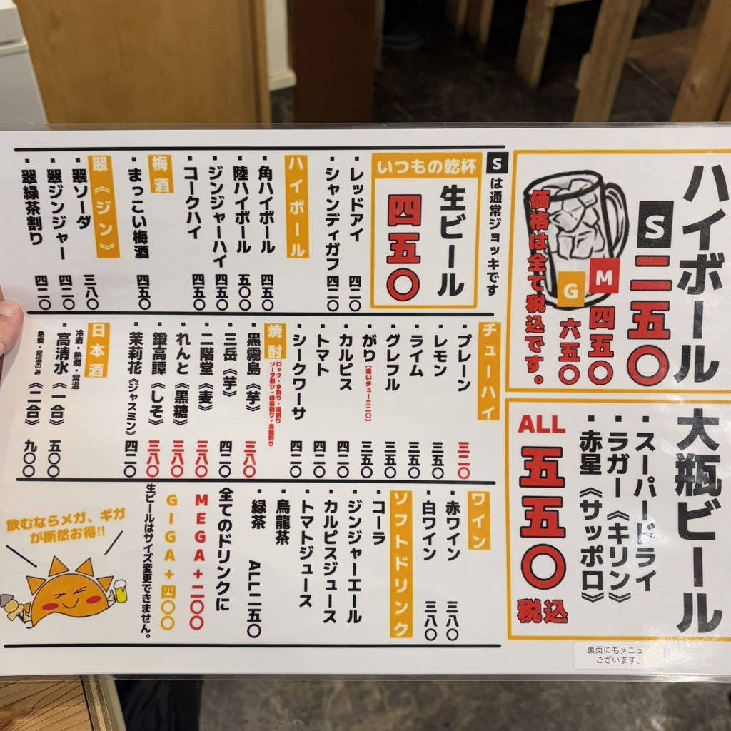 メニュー写真 : 立呑み はるちゃん - 上新庄/立ち飲み | 食べログ