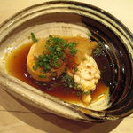 くろぎ - 鮟鱇の肝とくもこ(鱈の白子)。