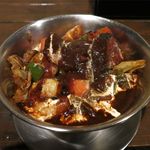 一文字カリー店 - エビとヤサイルーカリーのルーのアップ