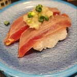 大江戸 - 漬けマグロ葉ワサビ乗せ