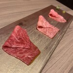 完全個室焼肉 GYU - 和牛刺身３種盛り