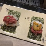 完全個室焼肉 GYU - 和牛手巻き2種食べ比べ