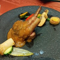 中国料理 舜天 - 低温調理のラムラック発酵りんごソース