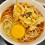 いろり庵きらく - 料理写真:かけ揚げ天玉そば