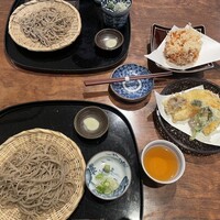 紗羅餐 本店 - 単品で十割蕎麦(660円) 天婦羅盛(1,375円) 桜海老かき揚げ大(1,210円)