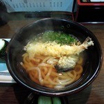 源 - 昼定食の「うどん定食」。地の活き天然ヨシえびの天ぷらうどん