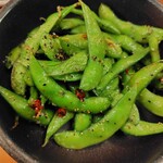 Ishokuan Enishiya - オススメの「枝豆のにんにく炒め」@480