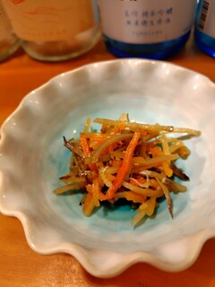 居食庵 えにしや - お通しの「きんぴらゴボウ」@350