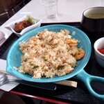 ほびーい喫茶店 - ハンバーグエビピラフ(値段お任せ)。