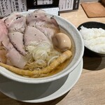 麺屋優光 - 淡竹1,000円、トッピング：煮玉子110円、白ご飯200円