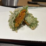 天ぷら あらたみかわ - 雲丹の大葉巻き