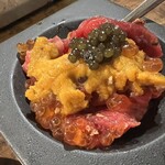 焼肉うしどし - キャビア乗せました(^o^)