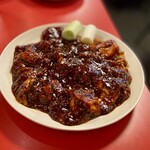 焼肉 冷麺 てっちゃん - ホルモン盛り　味噌ダレの味しかしない。甘い味噌ダレ