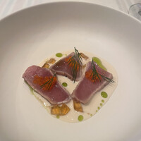 エチョラ - 前菜　長崎産ヒッサゲマグロのマリネとアホプランコ