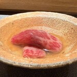 銀座 有涯 - ごぼうや生姜を巻いています